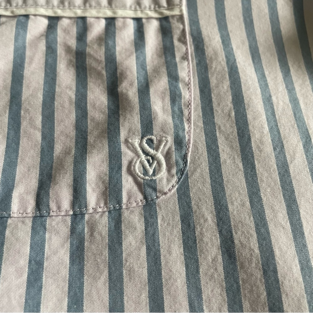 Victoria's Secret Blue and White Striped Shirt - Picture 3 of 4